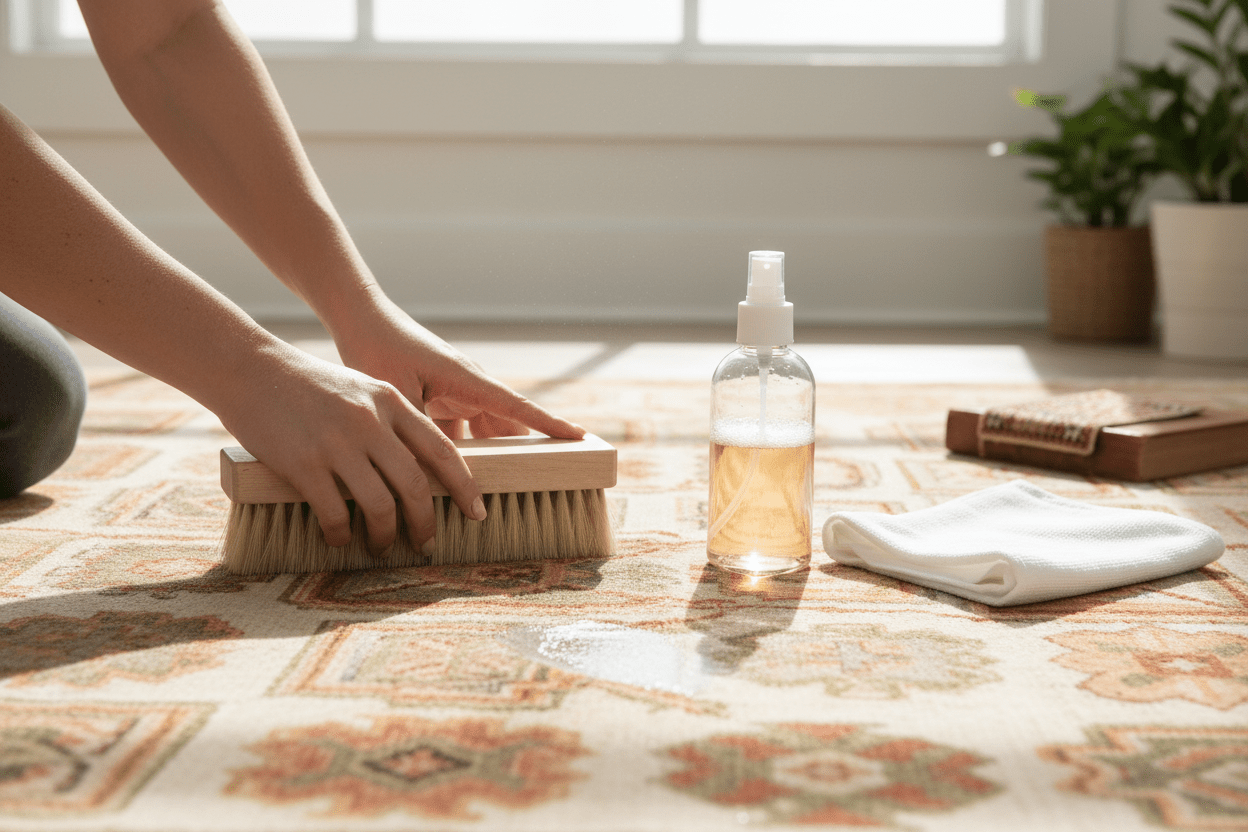 Comment nettoyer un tapis : laine, soie et taches d'animaux