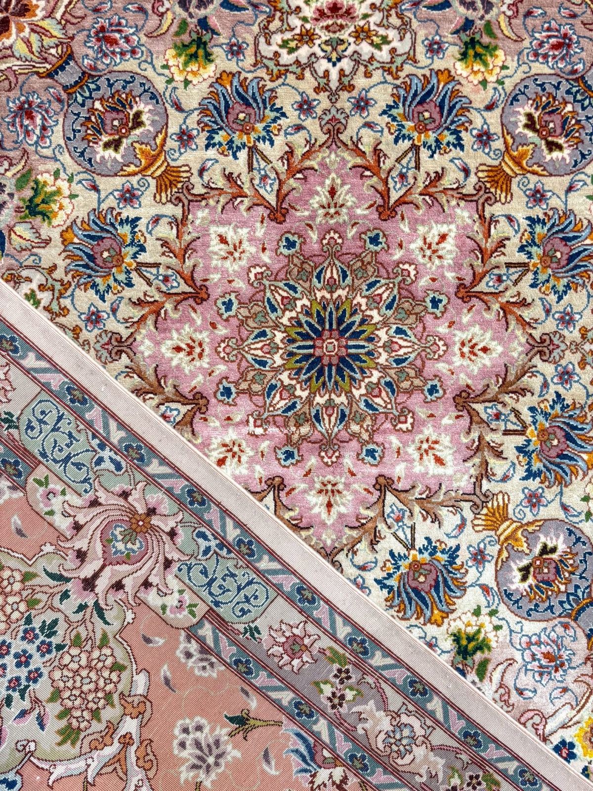 Tapis Tabriz 300x204 cm Fait Main Laine et Soie - Baba Rug