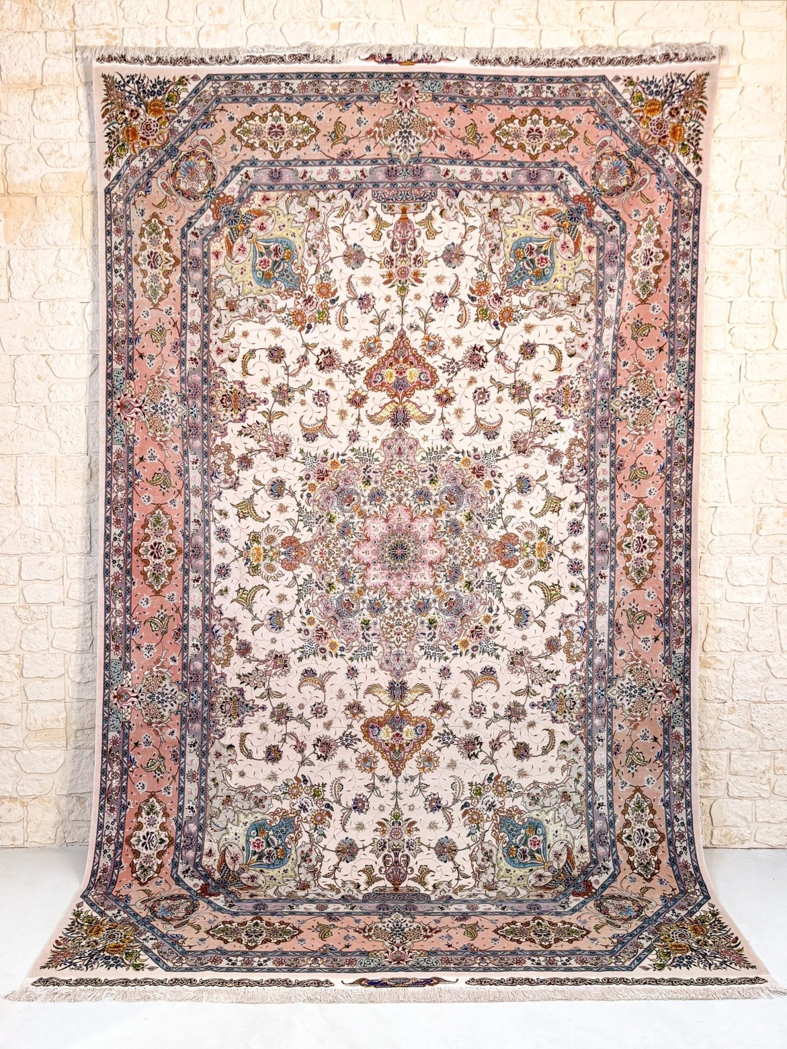 Tapis Tabriz 300x204 cm Fait Main Laine et Soie - Baba Rug