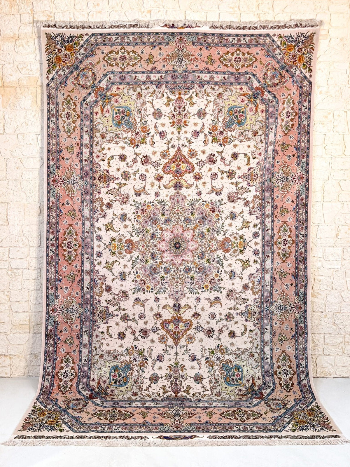Tapis Tabriz 300x204 cm Fait Main Laine et Soie - Baba Rug