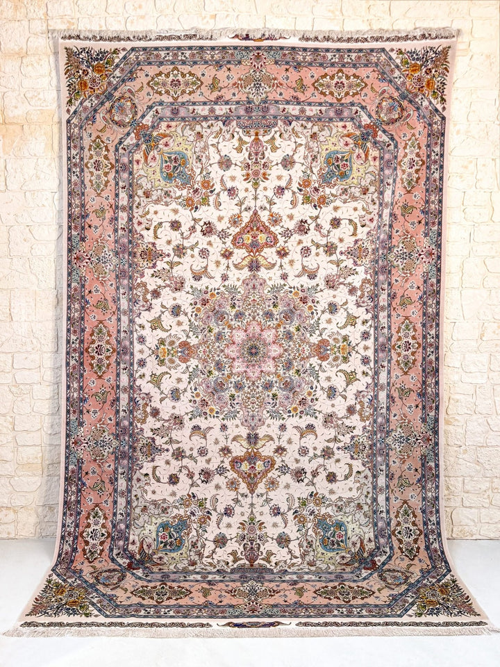Tapis Tapis Tabriz 300x204 cm Fait Main Laine et Soie - Baba Rug