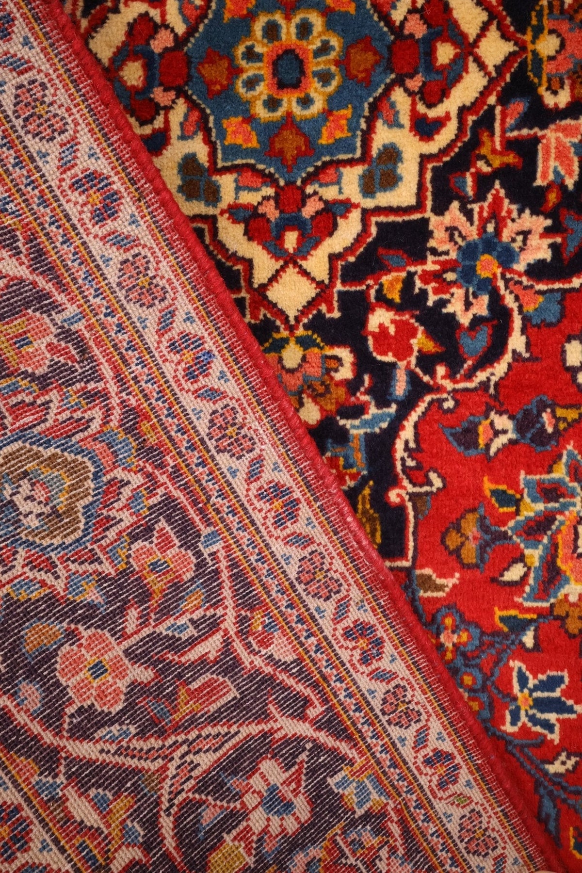 Détail dos tapis Kashan - Qualité du tissage artisanal persan