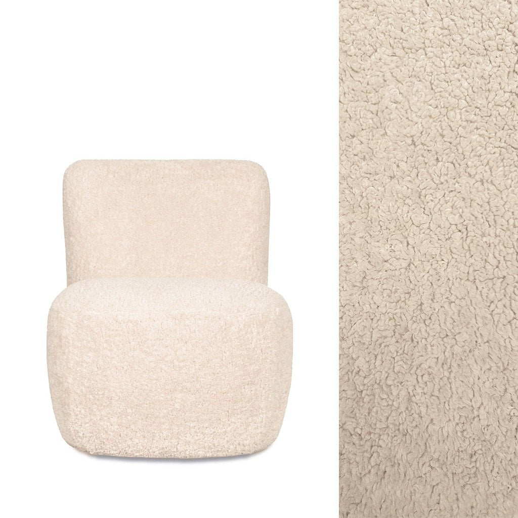 Fauteuil Eve tissu bouclette naturel