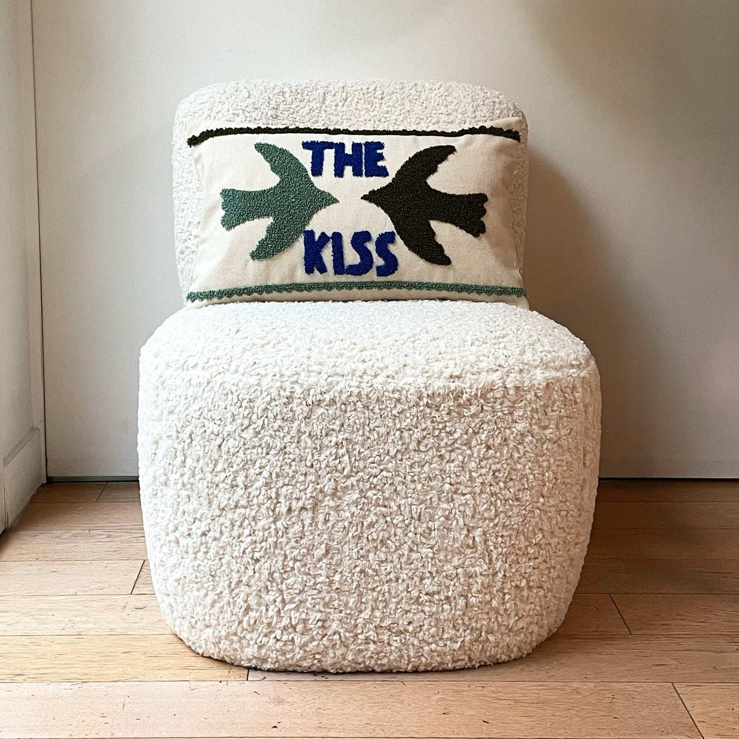 Fauteuil Eve tissu bouclette naturel