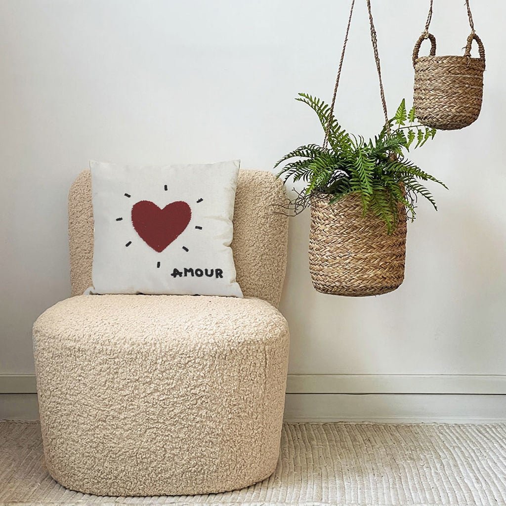 Fauteuil Eve tissu bouclette naturel