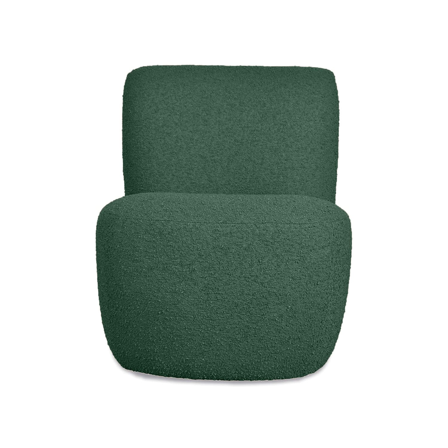 Fauteuil Eve tissu bouclette couleur vert foncé - Baba Rug