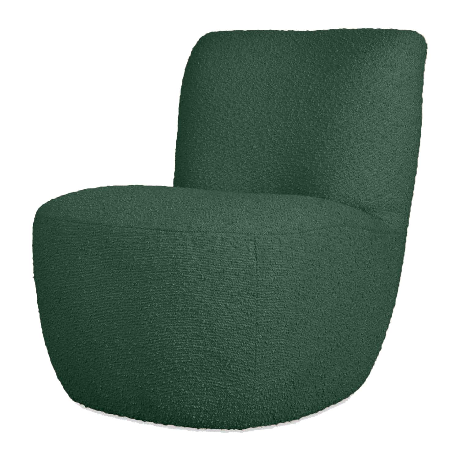 Fauteuil Eve tissu bouclette couleur vert foncé - Baba Rug