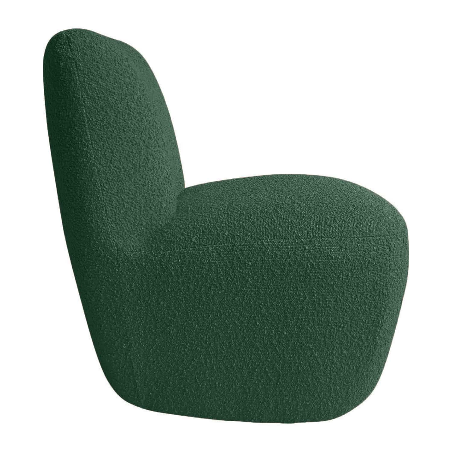 Fauteuil Eve tissu bouclette couleur vert foncé - Baba Rug