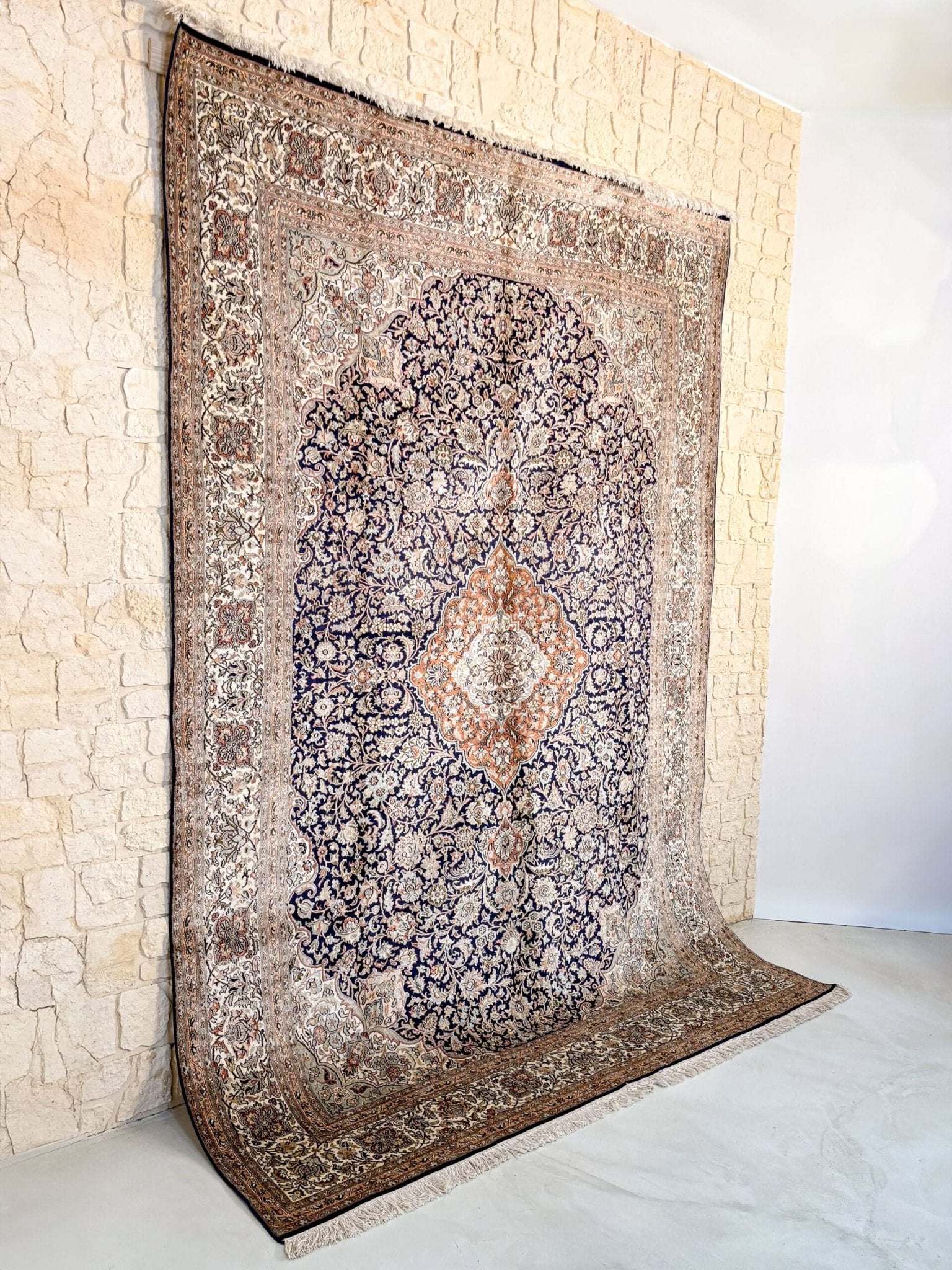 Tapis Cachemire Soie Fait Main 315x215cm - Baba Rug