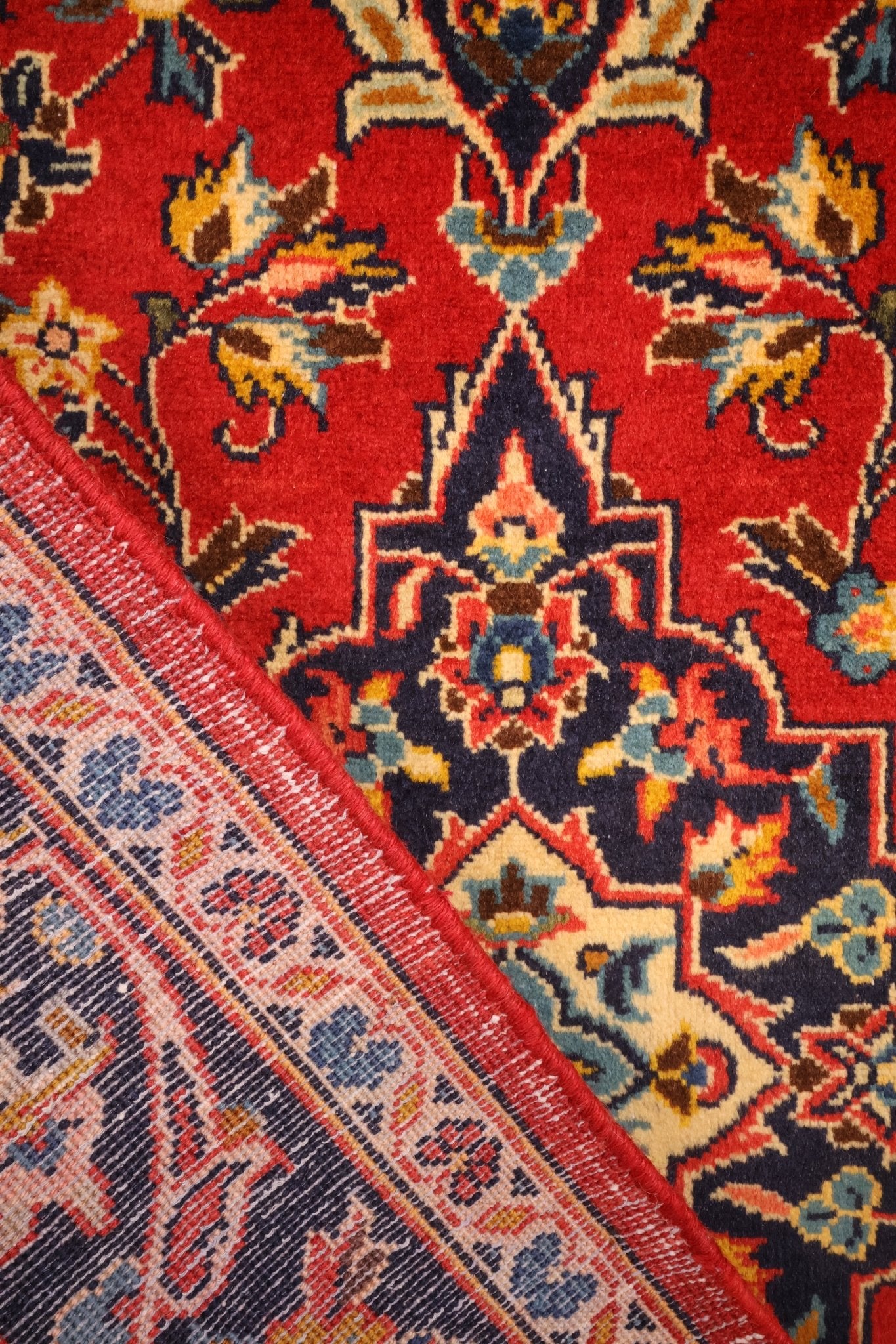 Tapis Kashan Iran Laine Nouée Main 143x102cm - Baba Rug