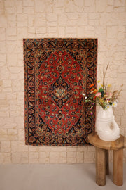 Tapis Kashan Iran Laine Nouée Main 145x97cm