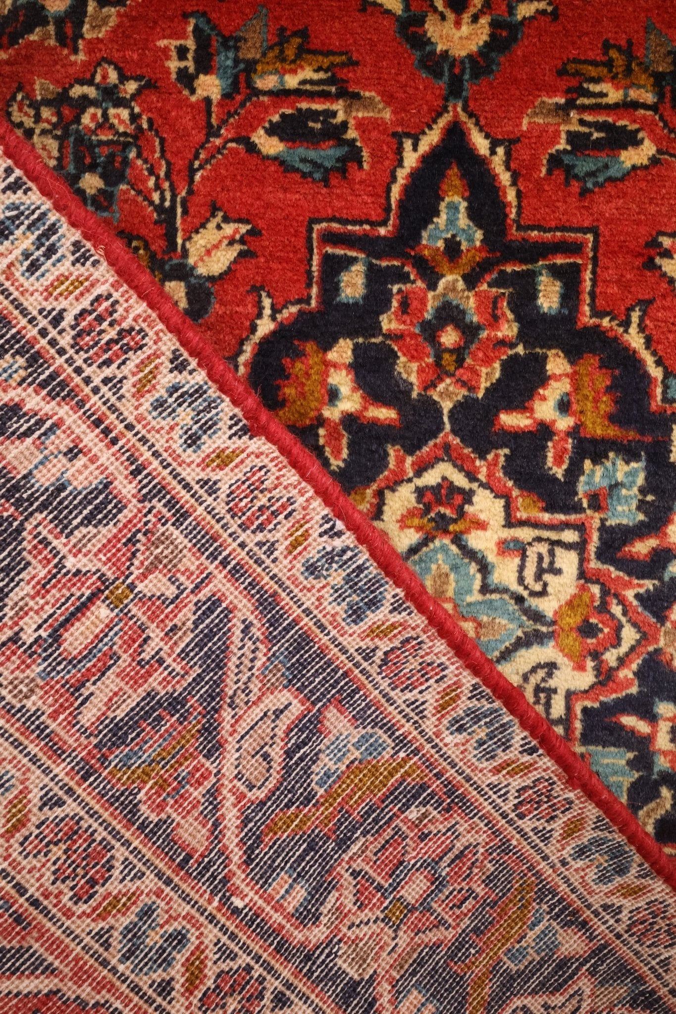 Tapis Kashan Iran Laine Nouée Main 145x97cm
