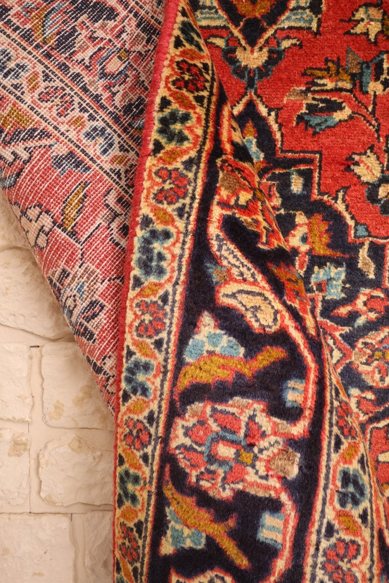 Tapis Kashan Iran Laine Nouée Main 145x97cm