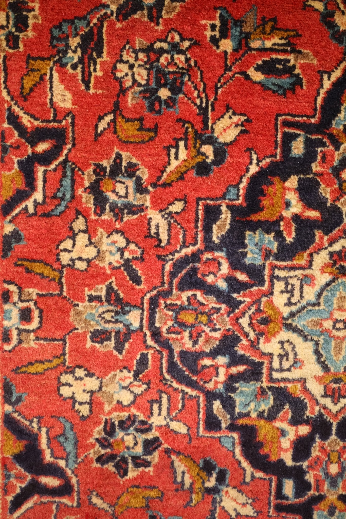 Tapis Kashan Iran Laine Nouée Main 145x97cm