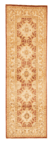 Tapis de couloir Chobie fait main du Pakistan 262x81 cm, laine et soie naturelle et motifs traditionnels pour décoration intérieure
