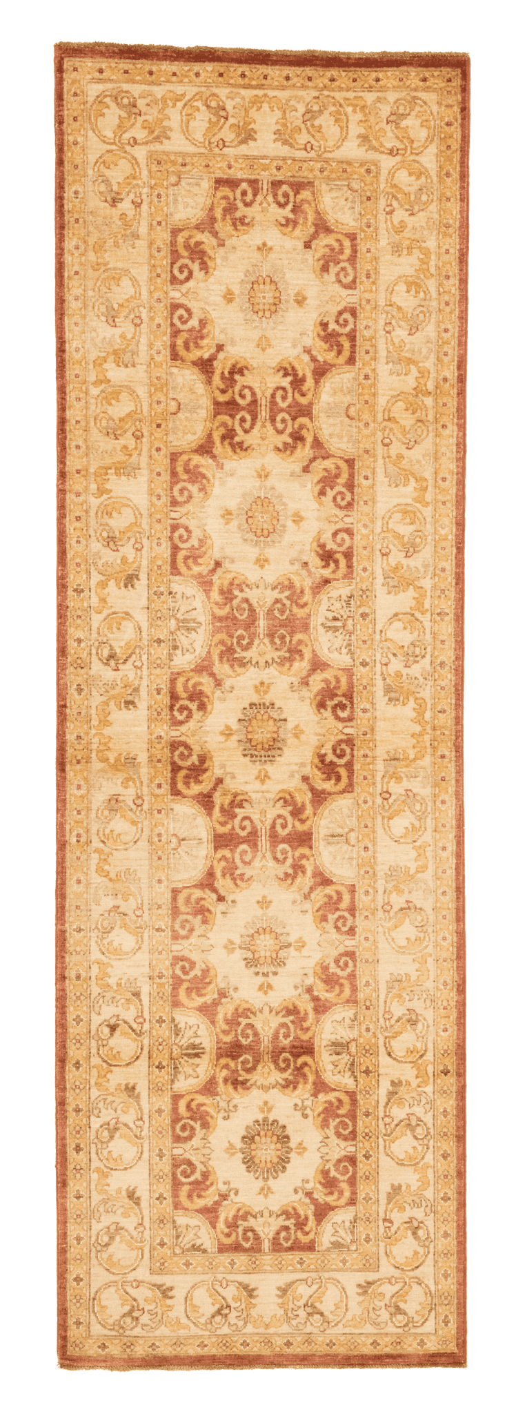 Tapis de couloir Chobie fait main du Pakistan 262x81 cm, laine et soie naturelle et motifs traditionnels pour décoration intérieure
