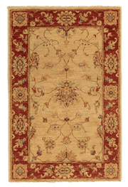 Tapis Chobie fait main du Pakistan 125x80 cm, laine naturelle et motifs traditionnels pour décoration intérieure
