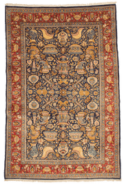 Tapis persan Sarough fait main 330x220 cm, tapis traditionnel en laine pour salon ou décoration intérieure
