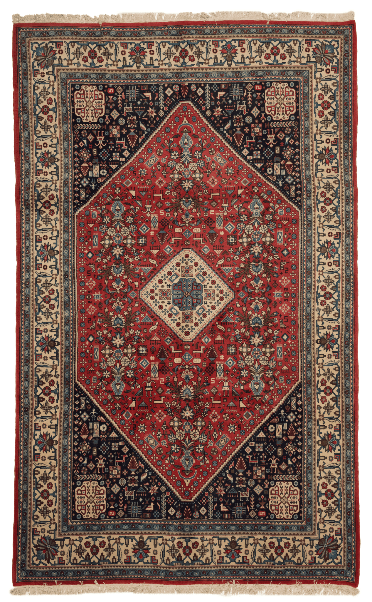 Tapis persan Abadeh fait main 335x206 cm, laine naturelle et motifs traditionnels pour décoration intérieure. Baba Rug, Paris 12

