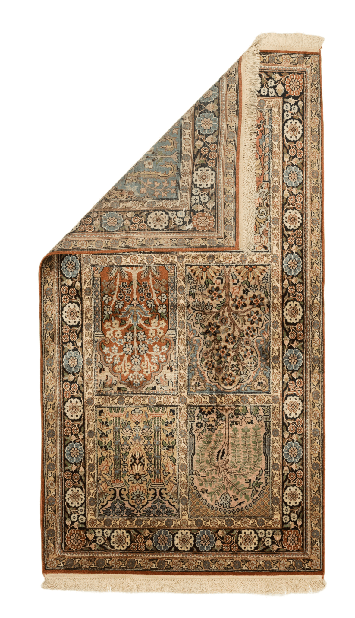 Tapis Cachemire Soie Fait Main 145x79cm