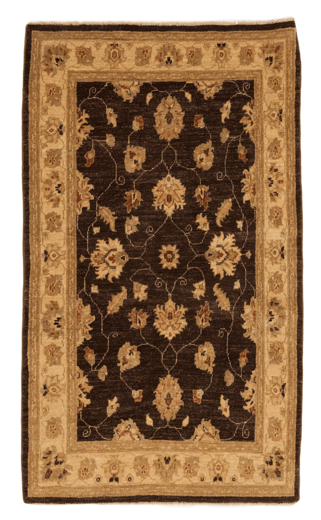 Tapis Chobie marron fait main 167x98 cm, tissage artisanal en laine naturelle. Baba Rug, Paris 12
