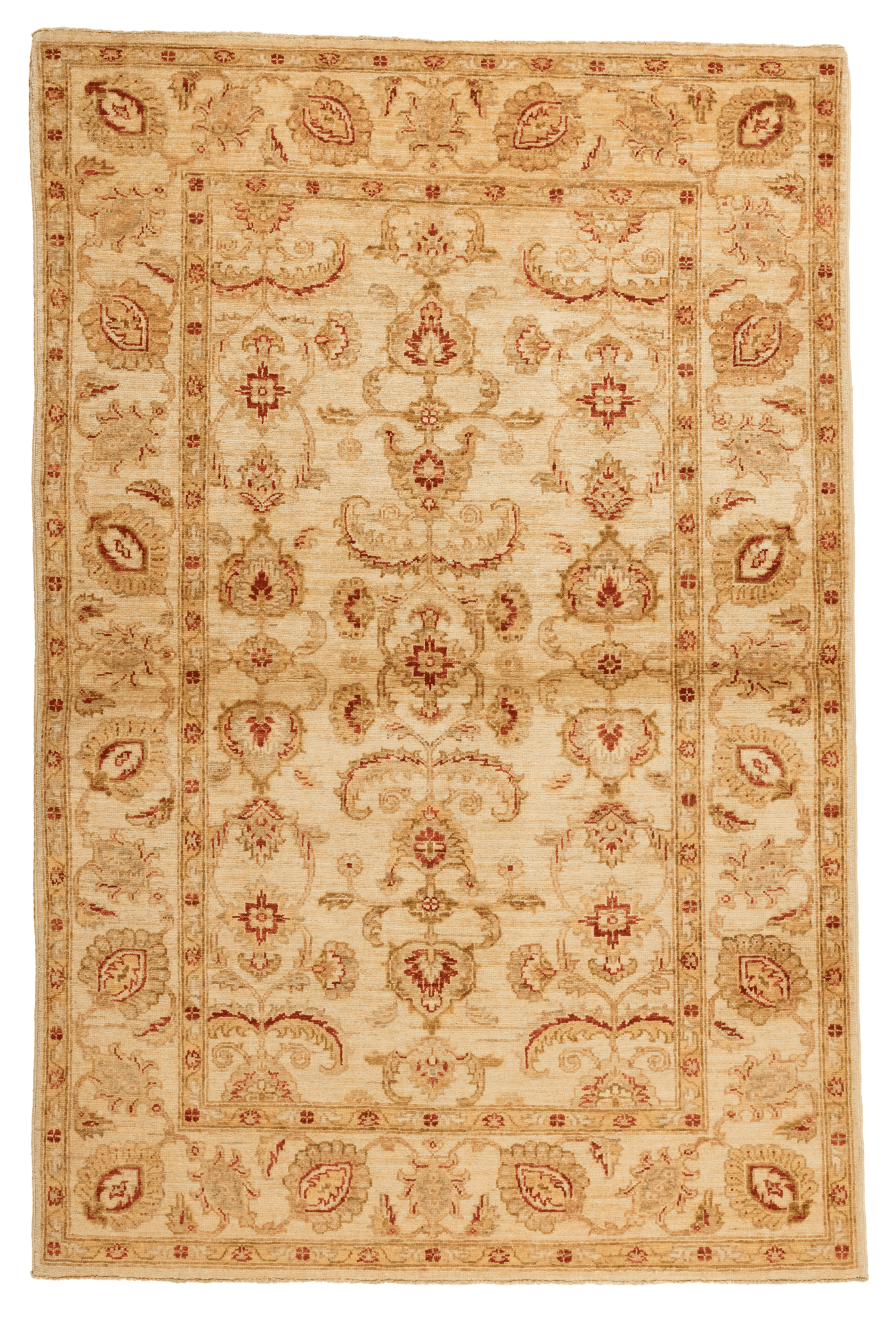 Tapis Pakistan Chobie fait main 179x118 cm, laine naturelle et motifs traditionnels pour décoration intérieure. Baba Rug,Paris 12
