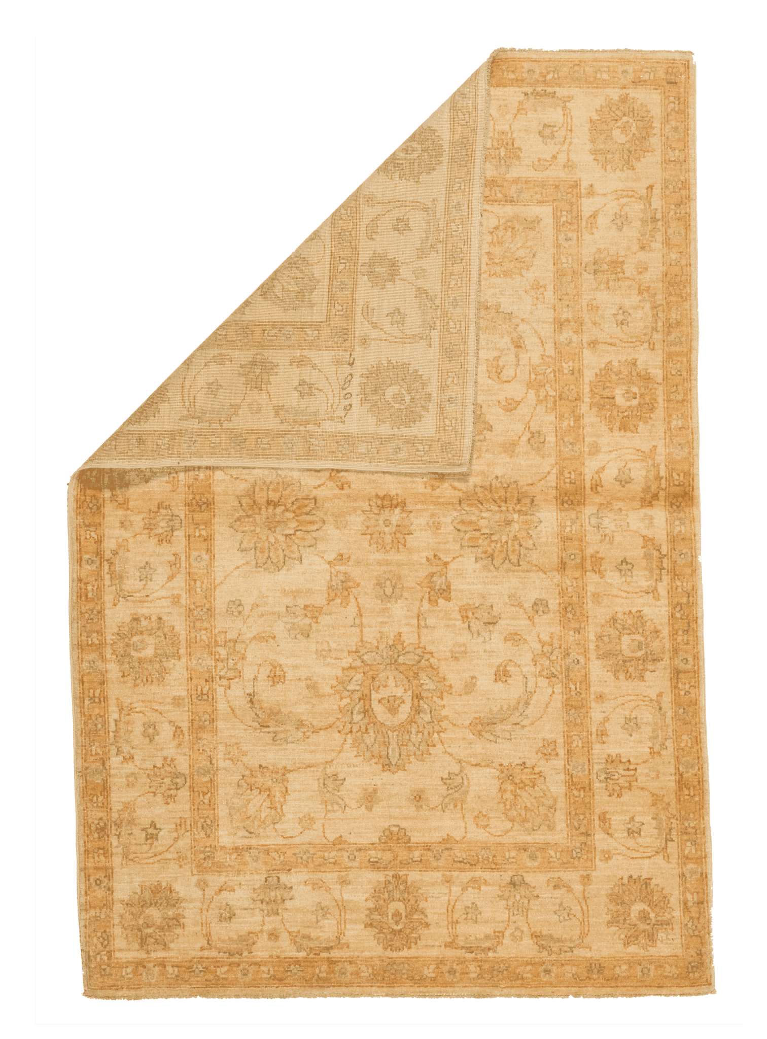 Détail tapis Ziegler 180x122 artisanat afghan laine naturelle Baba Rug
