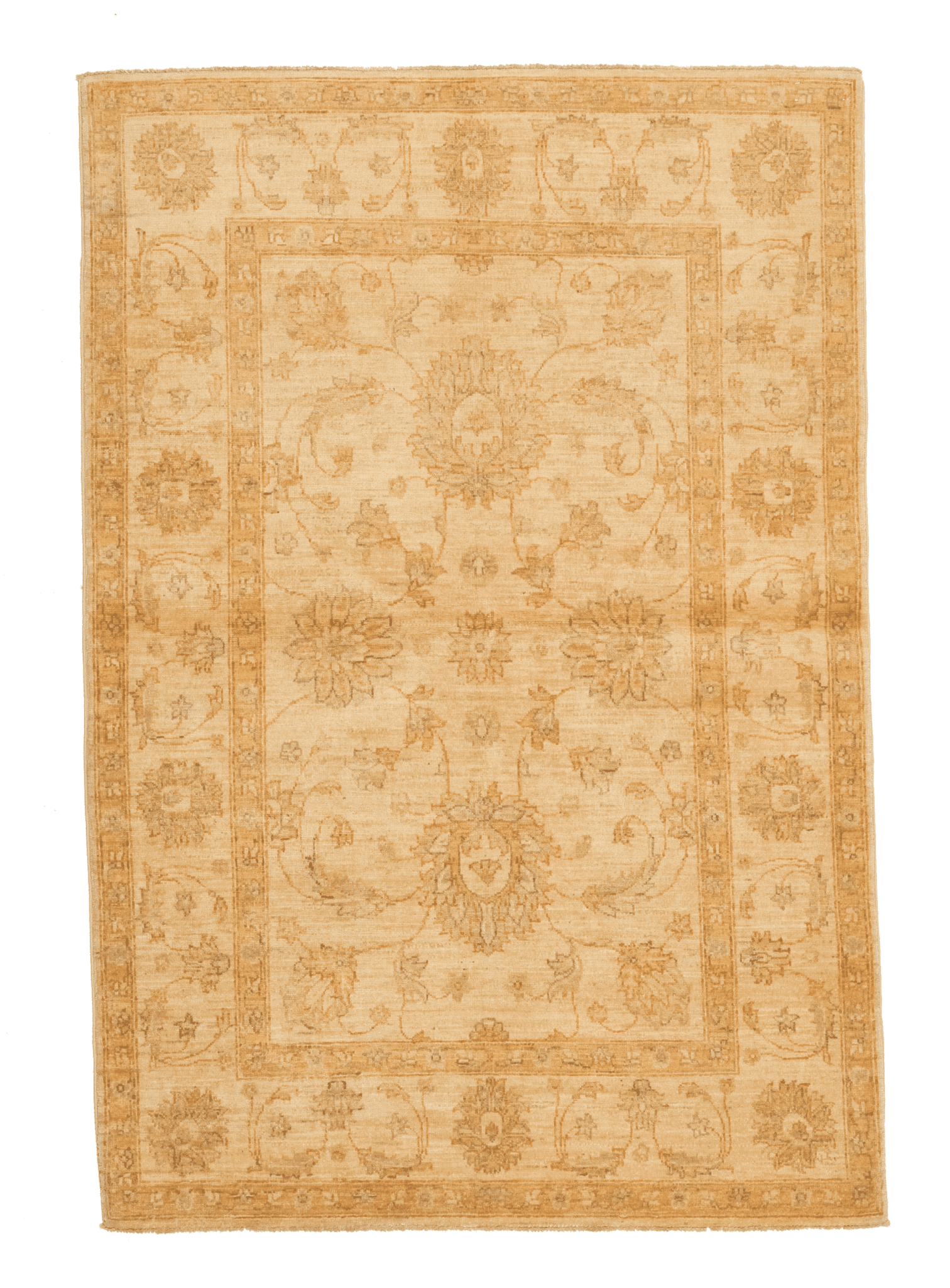 Tapis Ziegler fait main 180x122 cm laine motifs floraux afghan Paris