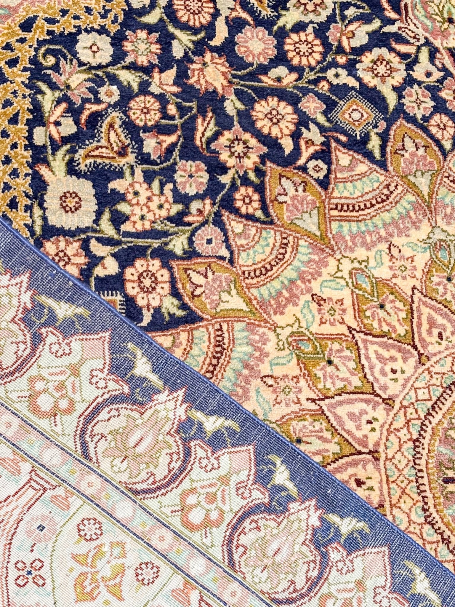 Tapis Ghoum Soie Iran Fait Main 143x97cm - Baba Rug