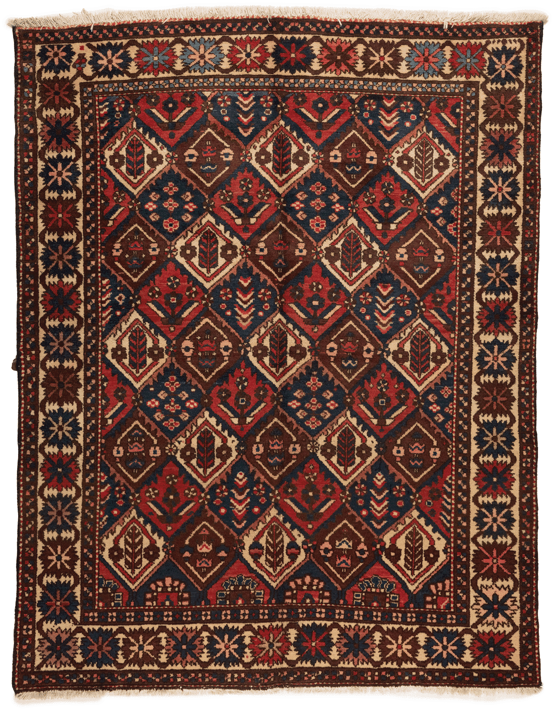 Tapis persan Bakhtiar fait main 205X158 cm, laine naturelle et motifs traditionnels pour décoration intérieure. Baba Rug, Paris 12
