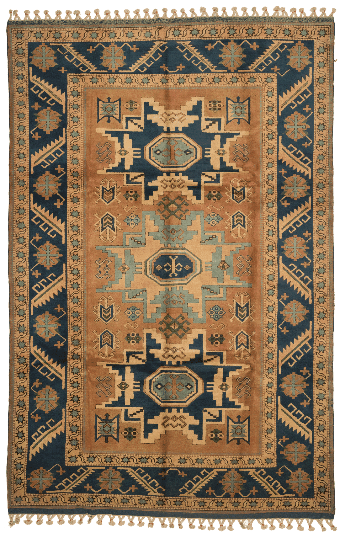 Tapis turc Konya fait main 330x216 cm, laine naturelle et motifs traditionnels chez Baba Rug,Paris 12 
