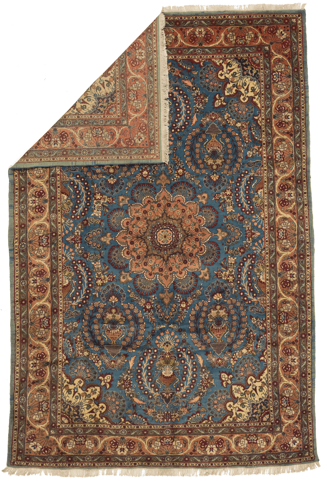 Tapis Nahavand Iran Bleu Fait Main 310x210cm - Baba Rug