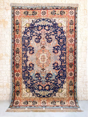 Tapis Tabriz 244x156 cm Fait Main Laine et Soie - Baba Rug