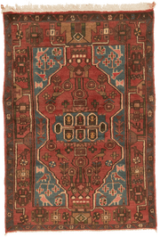 Tapis Hamadan Iran 151x105cm fait main avec motifs persans traditionnels
