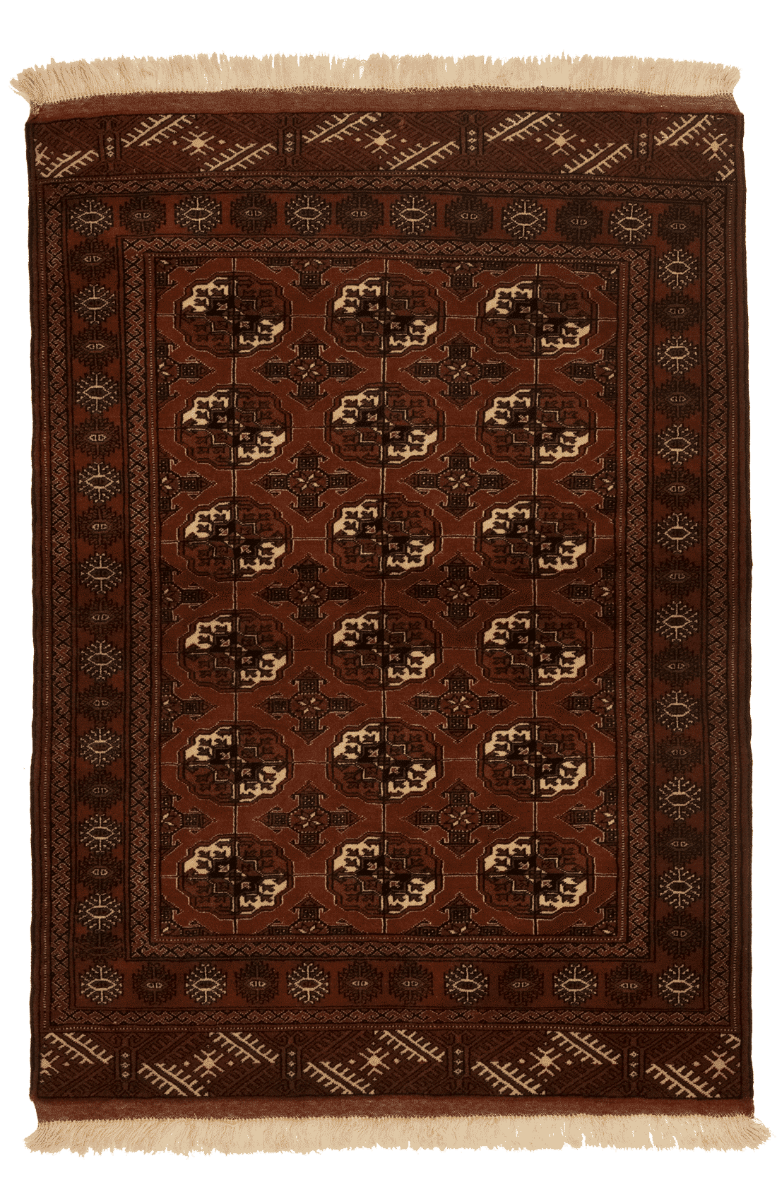 Tapis persan Turkmane fait main, format 150x110 cm, boutique Baba Rug à Paris 12