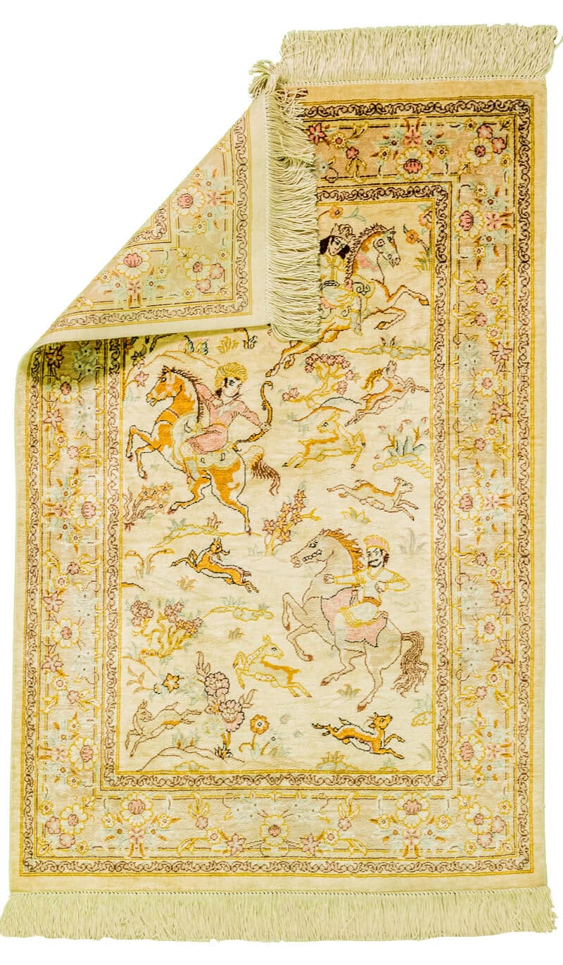 Tapis Ghoum Iran Soie Arbre de Vie 120x80cm