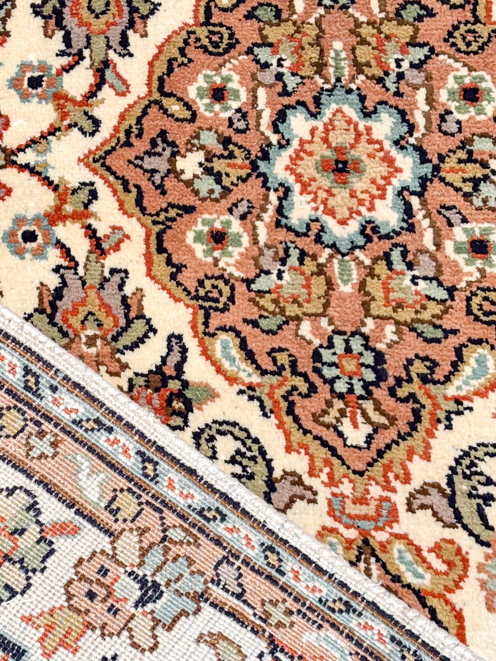 Paire de Tapis Cachemire Soie Fait Main 97x64cm