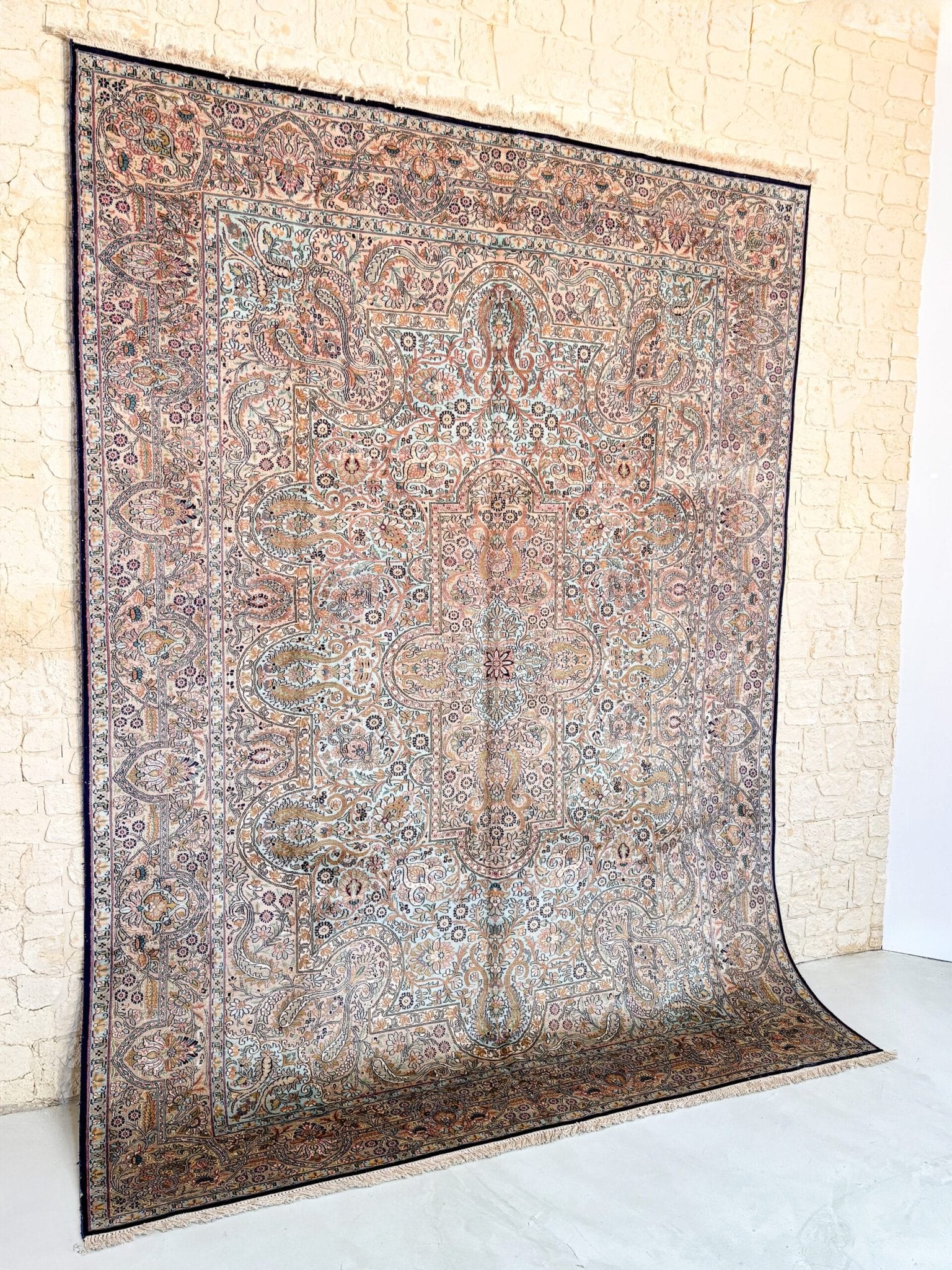 Tapis Cachemire Soie Fait Main 298x214cm - Baba Rug