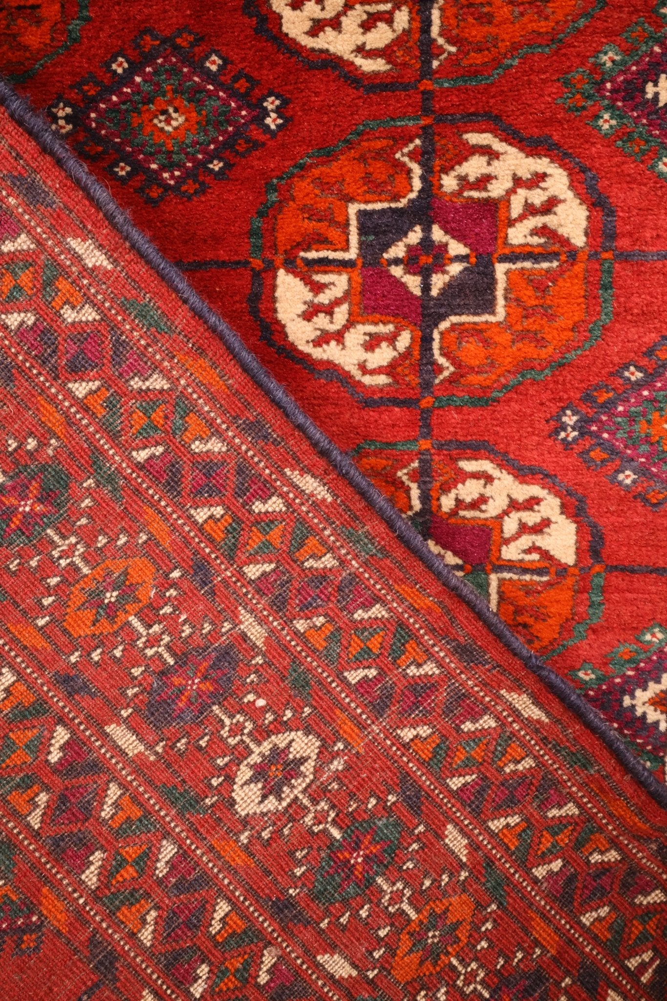 Tapis Russe Boukhara 125x82 cm – Laine Karakul & Trame en Poil de Chameau - Baba Rug