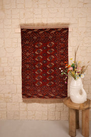 Tapis Russe Boukhara 125x82 cm – Laine Karakul & Trame en Poil de Chameau - Baba Rug