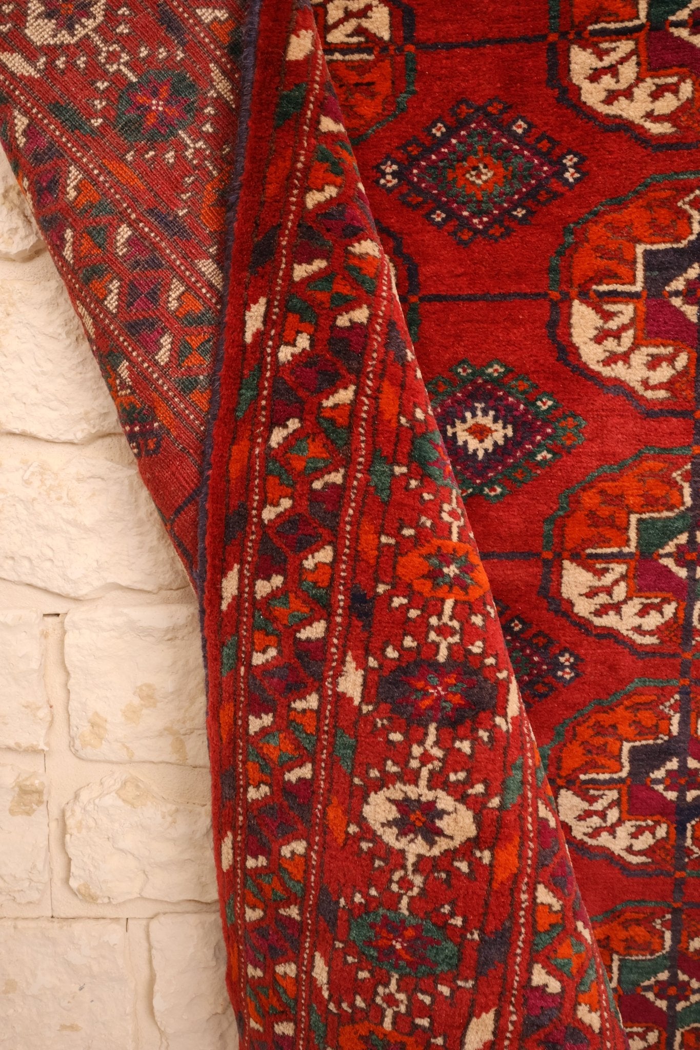 Tapis Russe Boukhara 125x82 cm – Laine Karakul & Trame en Poil de Chameau - Baba Rug