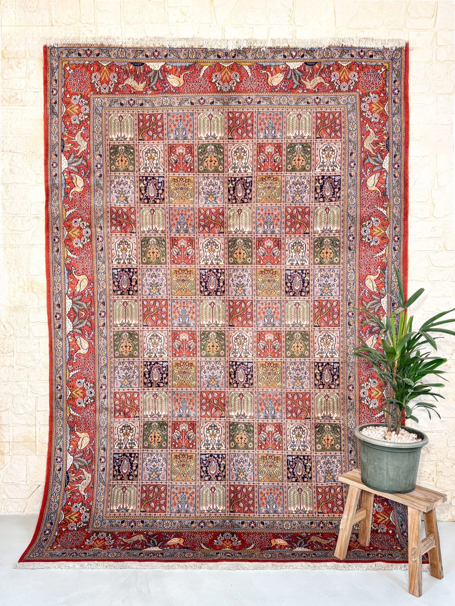 Tapis Moud persan quatre saison en laine fait main 290x200cm Baba Rug