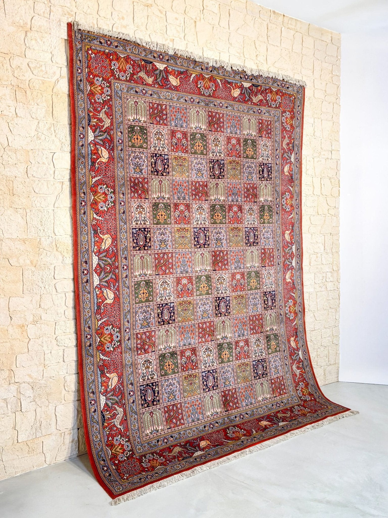 Tapis Moud persan quatre saison en laine fait main 290x200cm Baba Rug