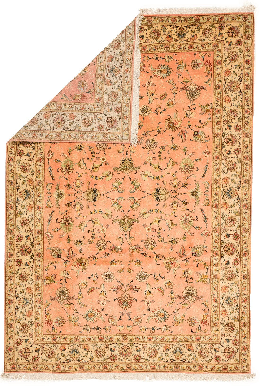 Tapis Tabriz Iran 300x210 cm Fait Main Laine et Soie - Baba Rug