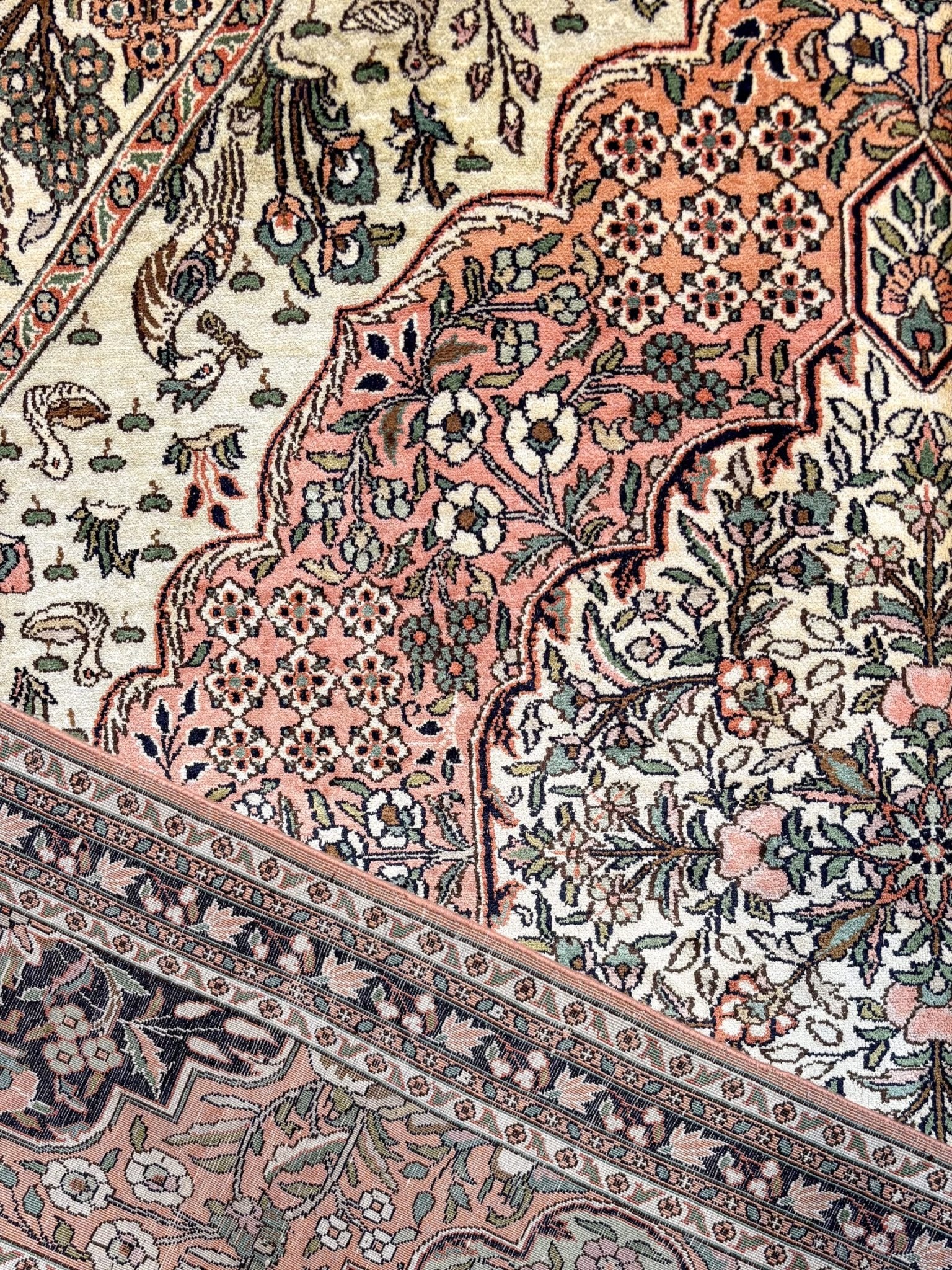 Tapis Cachemire Soie Fait Main 353x241cm - Baba Rug