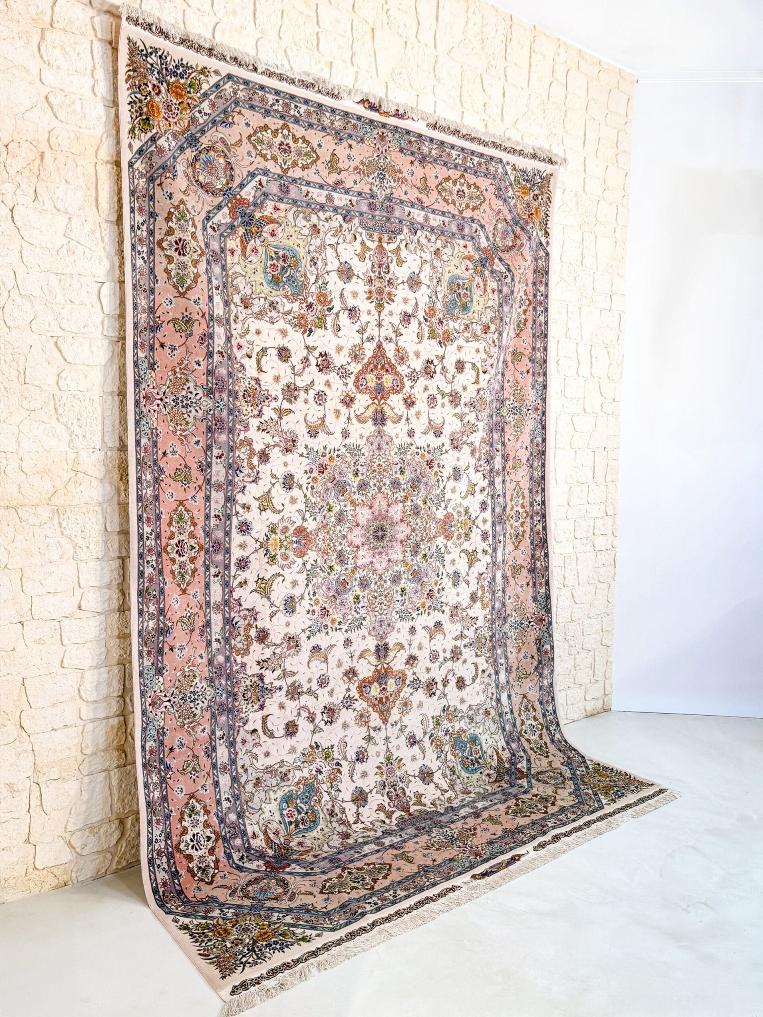 Tapis Tabriz 300x204 cm Fait Main Laine et Soie - Baba Rug