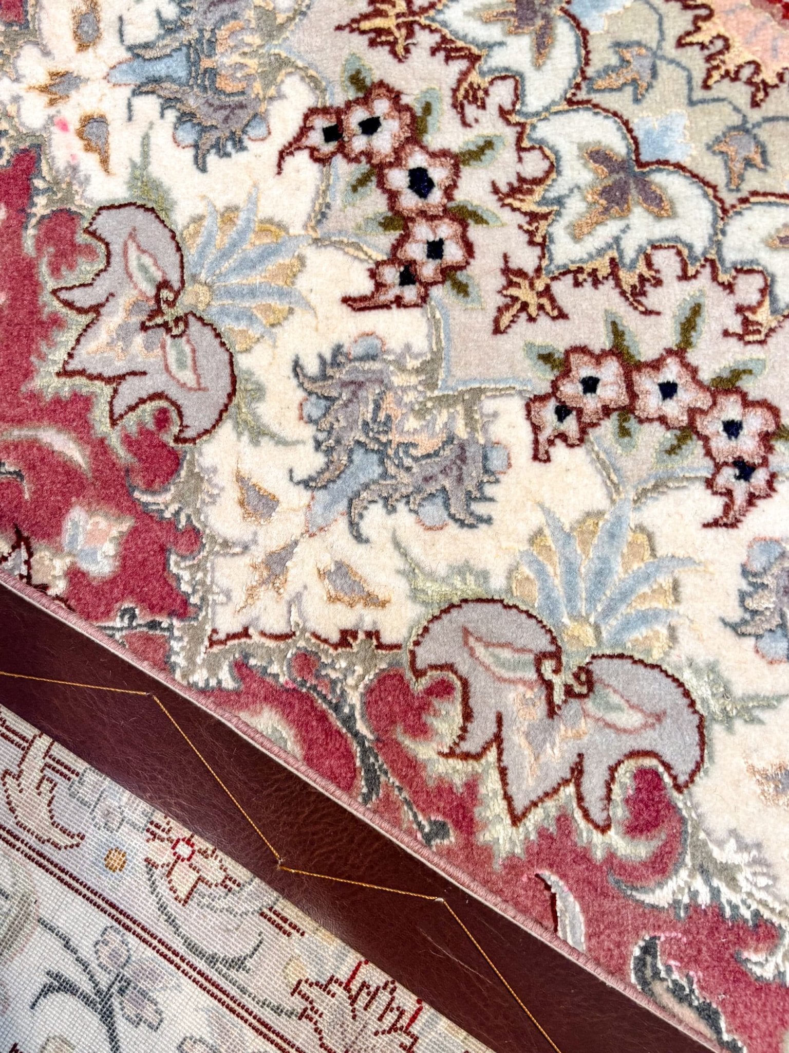 Tapis Tabriz 210x150 cm Fait Main Laine et Soie - Baba Rug