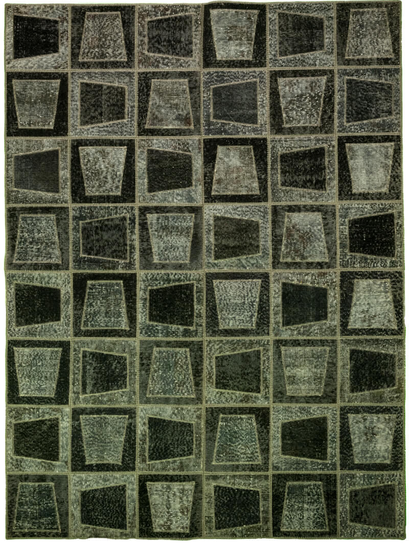 Tapis Patchwork Gris 240x170 - Baba Rug