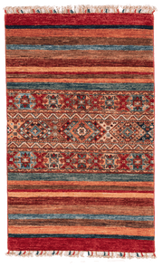 Tapis Aryana Pakistan fait main en laine – vue de face, 123 × 76 cm – Baba Rug, Paris
