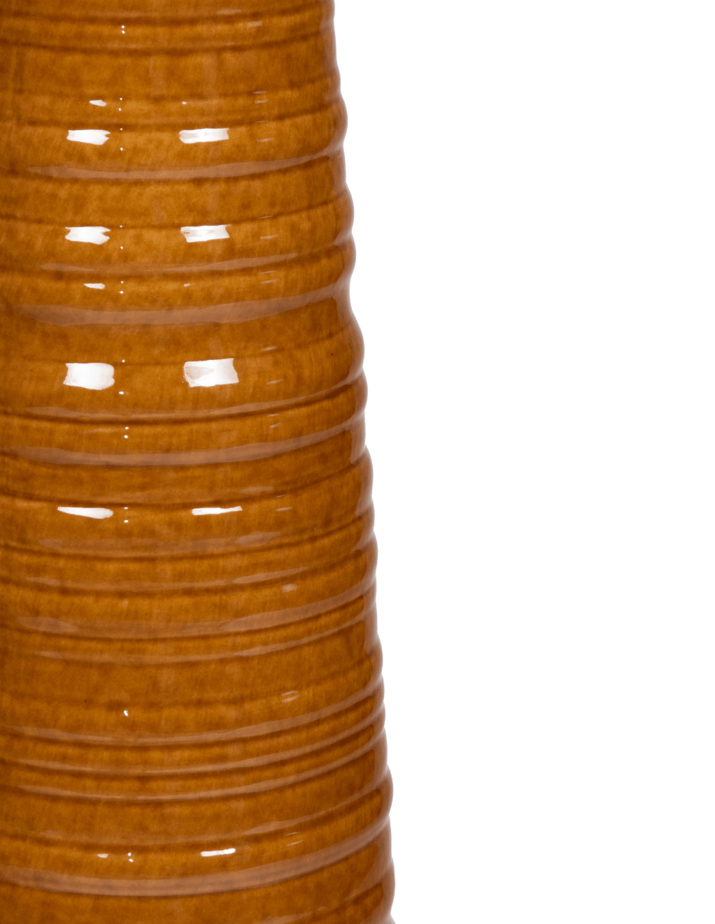 Lampadaire Tom – Céramique marron & abat - jour écru - Baba Rug